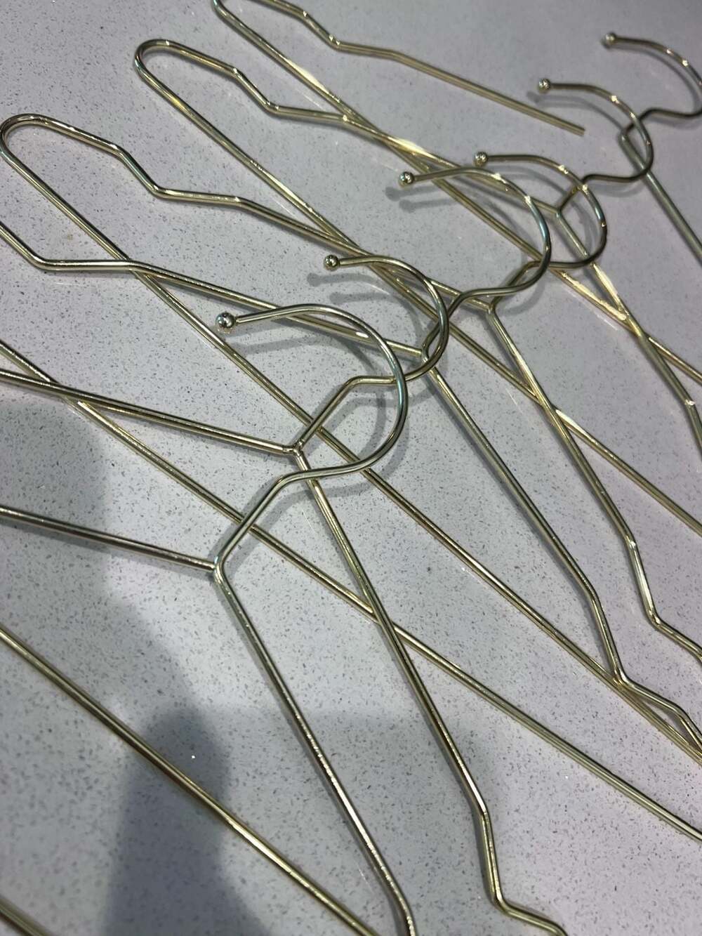 Gold Metal Clothes Hangers Set of 5
